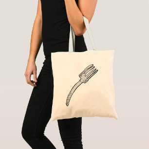 Rustieke vork retro bestek tote bag