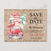Rustieke  Vrachtwagen Kerst Save the Date Aankondigingskaart (Voorkant)