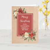 Rustieke vriend en zijn vrouw Law Vrolijk Kerstmis Kaart (Gele Bloem)