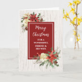 Rustieke vriend en zijn vrouw Vrolijk Kerstfeest Kaart (Gele Bloem)