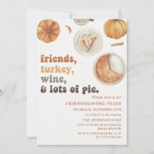 Rustieke Vriendsgiving Diner Feest Party uitnodigi Kaart (Voorkant)