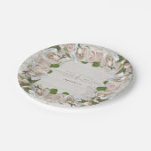 Rustieke Vrijgezellenfeest Blush Roos Krans Bloeme Papieren Bordje (Gekanteld)