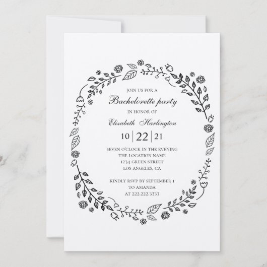 Rustieke vrijgezellenfeest. Botanisch land Kaart (Voorkant)