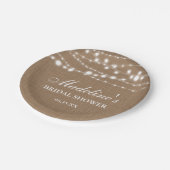 Rustieke Vrijgezellenfeest Burlap String Lights Papieren Bordje (Gekanteld)