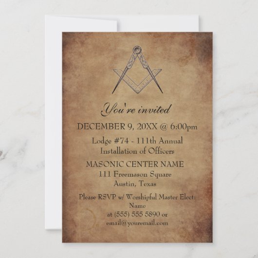 Rustieke Vrijmetselaar Black Masonic Kaart (Voorkant)