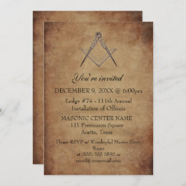 Rustieke Vrijmetselaar Black Masonic Kaart