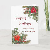 Rustieke Vrijwillige Kerstvakantie Kaart (Voorkant)