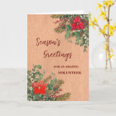 Rustieke Vrijwillige Kerstvakantie Kaart (Gele Bloem)