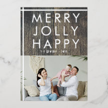 Rustieke vrolijke houten familie foto Kerstmis