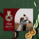Rustieke vrolijke kerst fotokaart feestdagenkaart<br><div class="desc">Een charmante rustieke minimalistische Merry Christmas Photo Card met een perfecte mix van warmte en nostalgie die zeker de kerstvreugde zal verspreiden! 🎄 Den Haag Ontworpen door Cava Party Design</div>
