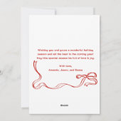 Rustieke vrolijke kerst Hand getrokken rode boog Feestdagenkaart (Achterkant)