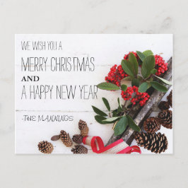 RUSTIEKE VROLIJKE KERST | VAKANTIE FOTO BRIEFKAART