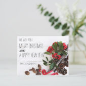 RUSTIEKE VROLIJKE KERST | VAKANTIE FOTO BRIEFKAART (Staand voorkant)