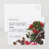 RUSTIEKE VROLIJKE KERST | VAKANTIE FOTO BRIEFKAART (Voorkant / Achterkant)