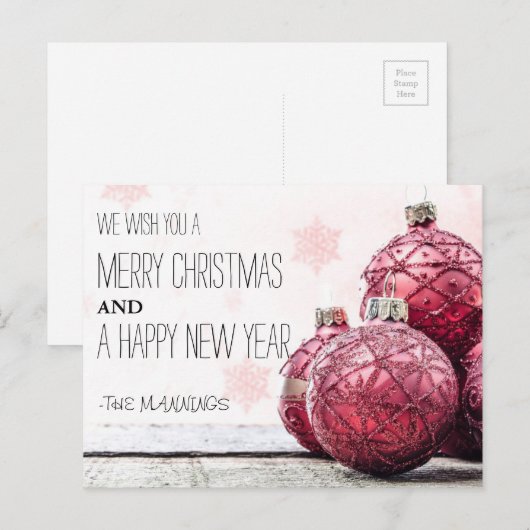 RUSTIEKE VROLIJKE KERST | VAKANTIE FOTO BRIEFKAART (Voorkant / Achterkant)