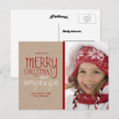 RUSTIEKE VROLIJKE KERST | VAKANTIE FOTO BRIEFKAART (Voorkant / Achterkant)