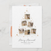 Rustieke vrolijke kerstkaart voor getrouwden kaart (Voorkant / Achterkant)