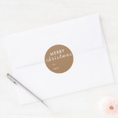 Rustieke Vrolijke Kerstmis Gift Naam Ronde Sticker (Envelop)