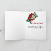 Rustieke Vrolijke Kersttijd Poinsettia Bloemenvaka Feestdagen Kaart (Binnen)