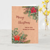 Rustieke vrolijke kerstvakantie kaart (Gele Bloem)