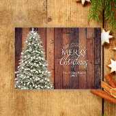Rustieke vrolijke kleine kerstboom Kerstmis Feestdagenkaart