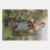 Rustieke vrouw Franse boerderij Decoupage Inpakpapier Vel (Voorkant 2)