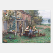 Rustieke vrouw Franse boerderij Decoupage Inpakpapier Vel (Voorkant)