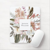 Rustieke Vrouwelijke Waterverf Wildbloemen Floral Muismat (Met muis)