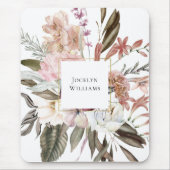 Rustieke Vrouwelijke Waterverf Wildbloemen Floral Muismat (Voorkant)