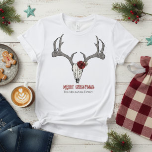 Rustieke Vrouwen Herten Head Rendier Skull Antlers T-shirt