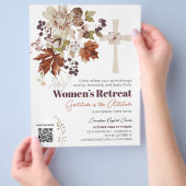 Rustieke vrouwenkerkontmoeting herfst bloemstuk flyer (Hand)