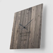 Rustieke Wallnut Wood Brown gepersonaliseerd Vierkante Klok (Hoek)