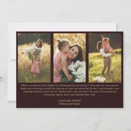 Rustieke Warm Bruin Religieuze Kerst Kaart (Achterkant)