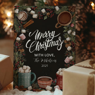 Rustieke Warme Chocolade Kerst Feestdagenkaart