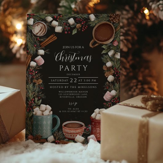 Rustieke Warme Chocolade Kerst Kaart