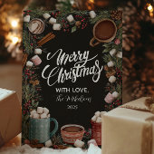 Rustieke warme chocolademelk Kerstmis Feestdagenkaart