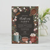 Rustieke warme chocolademelk Kerstmis Kaart (Staand voorkant)