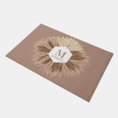 Rustieke Warme Neutrale Kleuren Monogram Deurmat (Schuin)