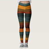 Rustieke warme strepen leggings (Voorkant)