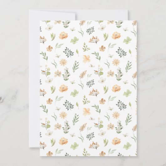 Rustieke warme wilde bloem bruiloft tafel nummers kaart (Achterkant)