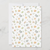 Rustieke warme wilde bloemen huwelijks tafel numme kaart (Achterkant)