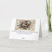 Rustieke Wasbeer Denneappels Hulstbessen Eikels 4 Feestdagen Kaart (Achterkant)