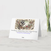 Rustieke Wasbeer Denneappels Hulstbessen Eikels 6 Feestdagen Kaart (Achterkant)