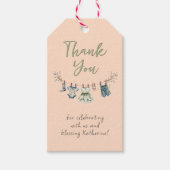 Rustieke waslijn Baby shower Dank u Cadeaulabel (Voorkant)