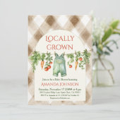 Rustieke waslijn Boerderij lokaal geteeld Baby sho Kaart (Staand voorkant)