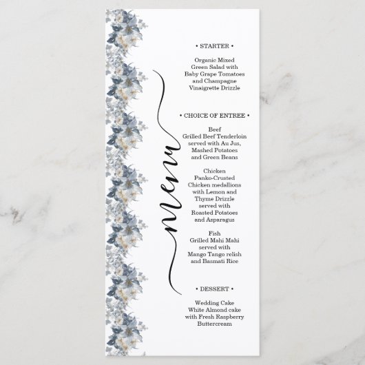 rustieke watercolor illustratie van een bloemige  menu (Voorkant)