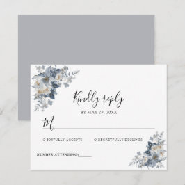 rustieke watercolorillustratie van een bloemige  RSVP kaartje