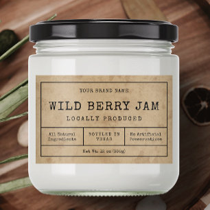 Rustieke Waterdichte Zelfgemaakte Jam Jar Label Voedselcontainer Etiket