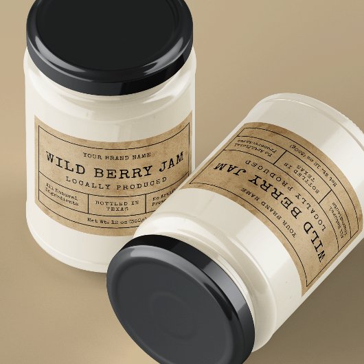 Rustieke Waterdichte Zelfgemaakte Jam Jar Label Voedselcontainer Etiket