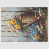 Rustieke Watering Can Wildflowers Schilderij Decou Tissuepapier (Voorkant)